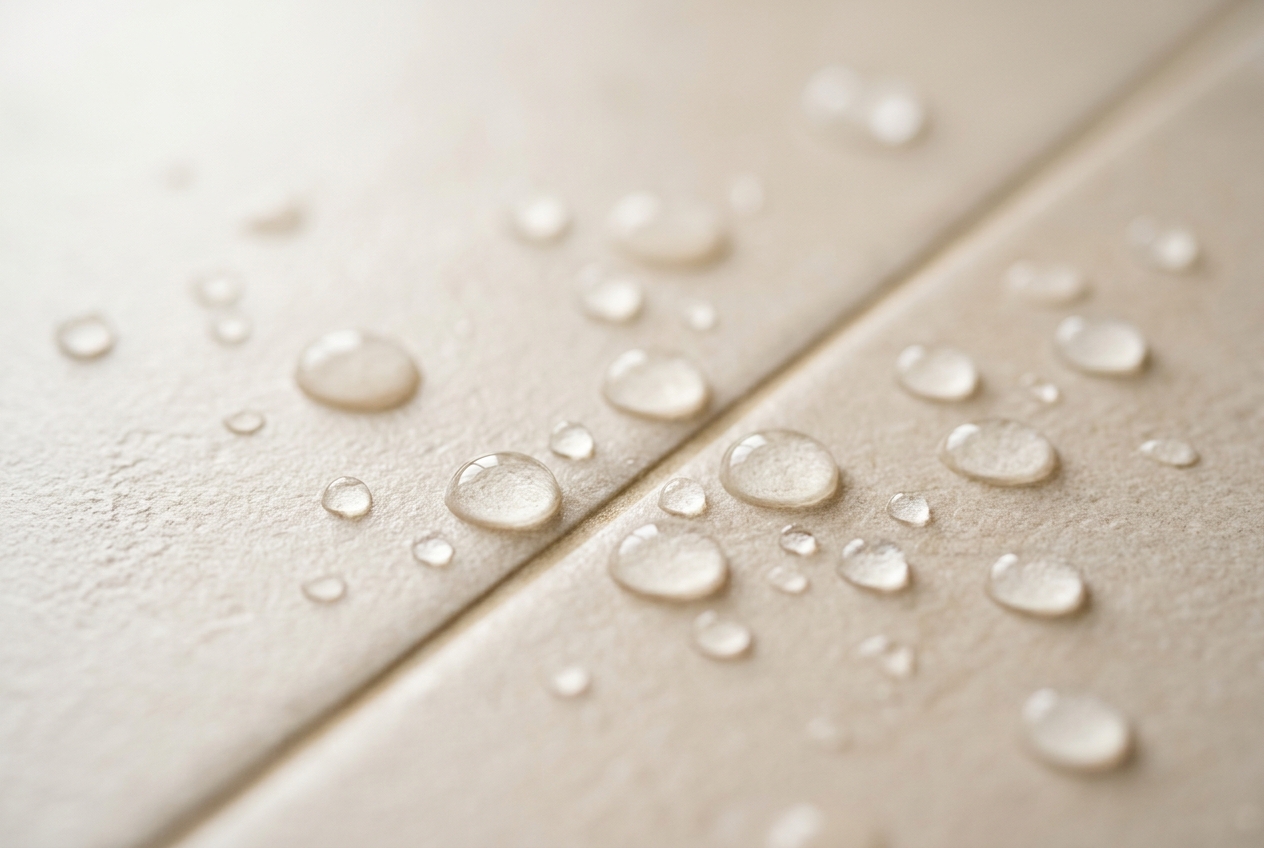 Water on porcelain
